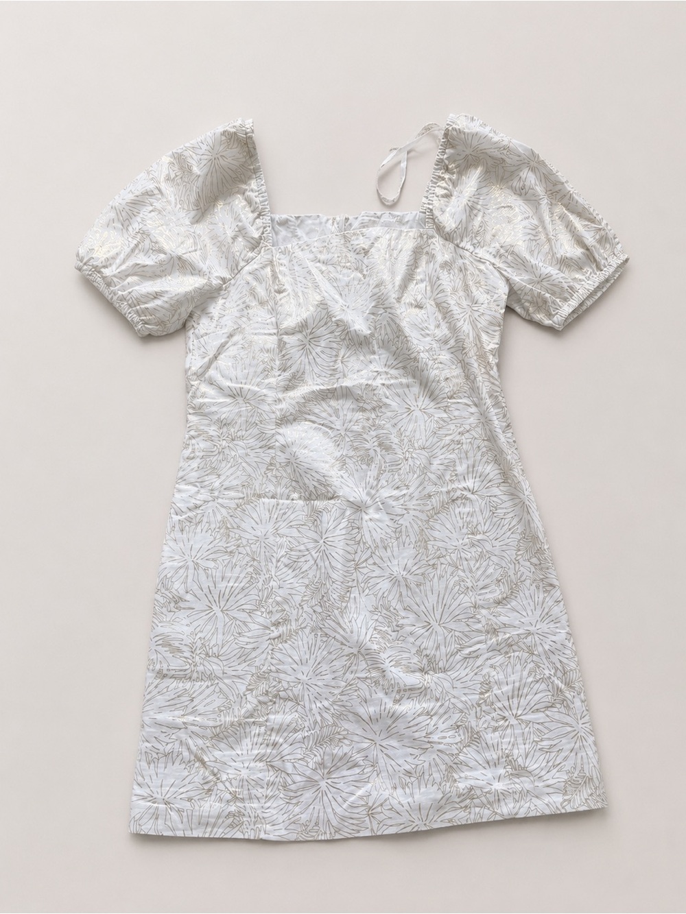 Michael Kors White Dress with Gold Floral Print